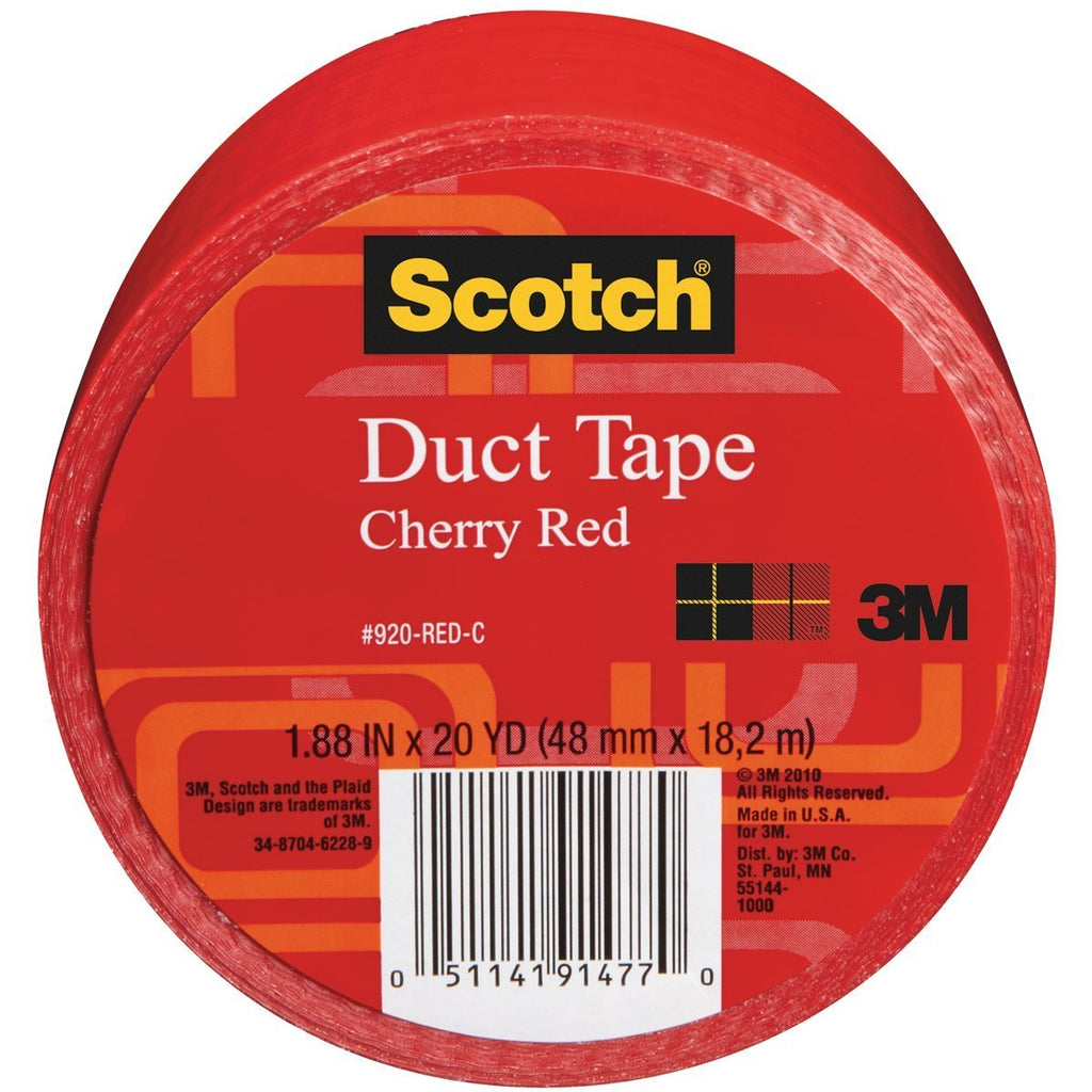 Scotch Duct Tape, 1.88 in x 20 yd, Cherry Red, 1 Roll (920-RED-C) 1.88 in x 20 yds