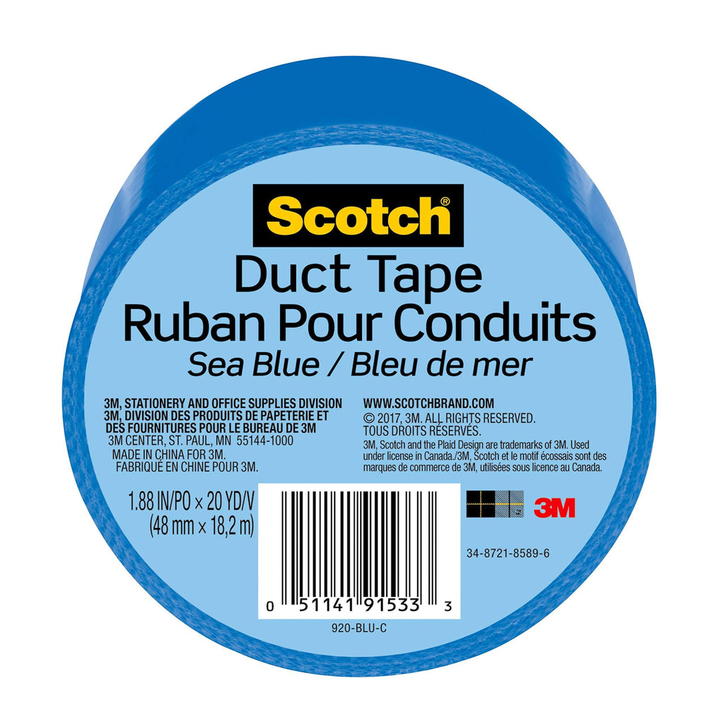 Scotch Duct Tape, Sea Blue, 1.88-Inch by 20-Yard