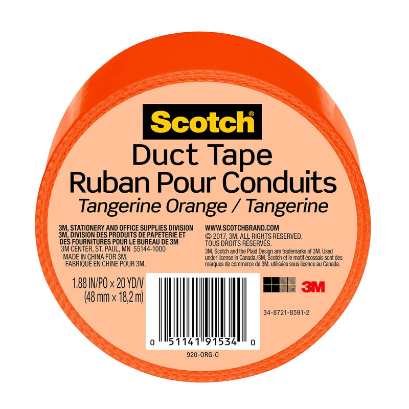 Scotch Duct Tape, Tangerine Orange, 1.88-Inch by 20-Yard