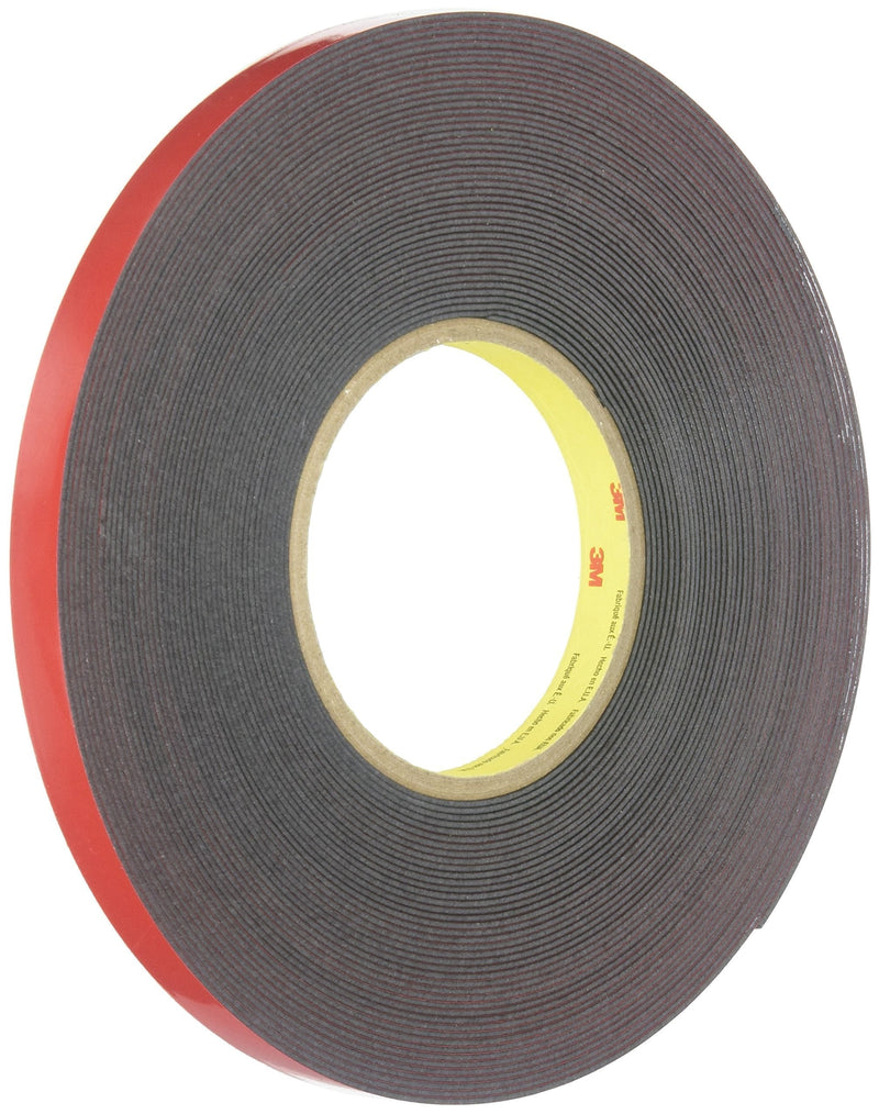 3M 6382 Automotive Acrylic Plus Attachment Tape, Black, 1/2" x 20 yds. 1/2 Inches