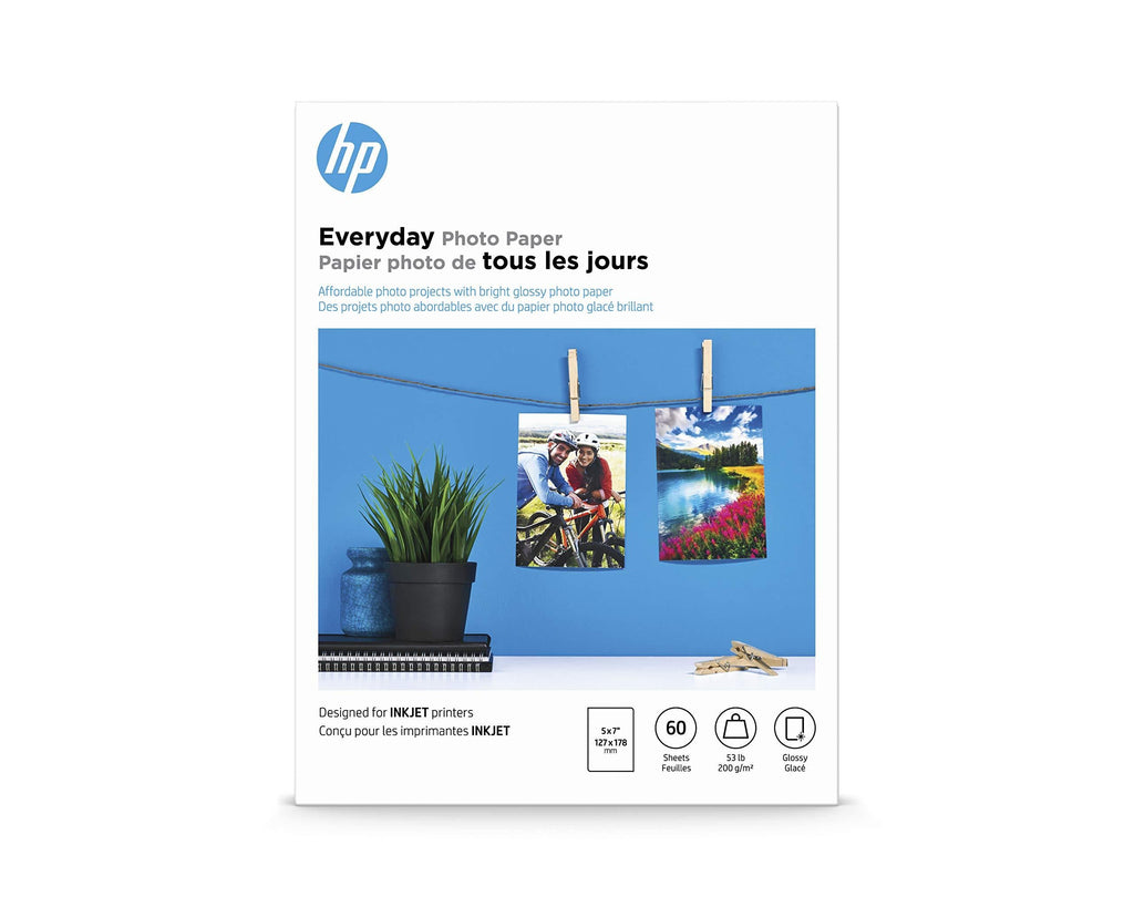 Learning Resources CH097A HP Photo Paper for HP Inkjet Printers - Everyday Glossy - 5x7 (60 sheets)