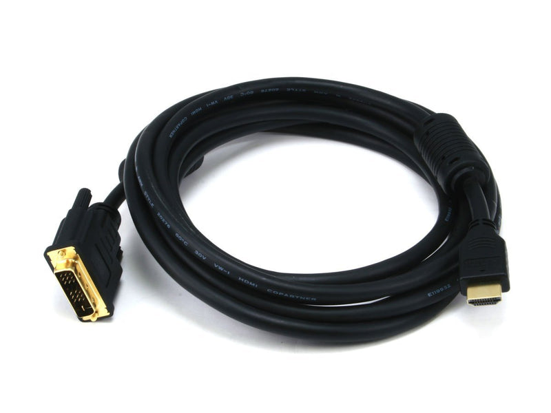 Monoprice 102405 10-Feet 28AWG High Speed HDMI to DVI Adapter Cable with Ferrite Cores, Black (102405) 10 Feet