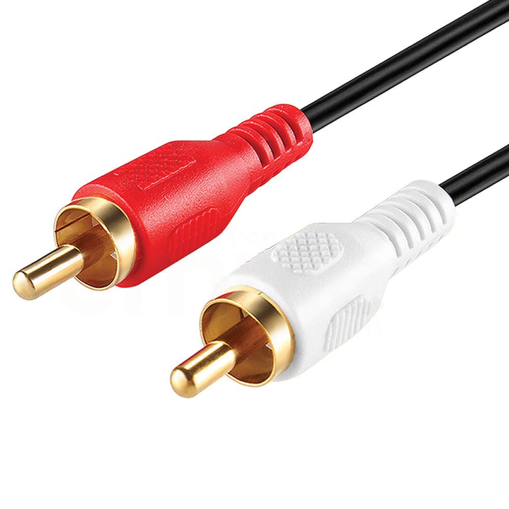 Cmple - 2 RCA Male to 2 RCA Male Stereo Audio Cable - Double RCA Stereo Cable/Cord - Gold Plated for Home Theater, HDTV, AV Receivers, Amplifiers, Gaming Consoles, Hi-Fi Systems, RCA Cable - 12 FT 12FT Black