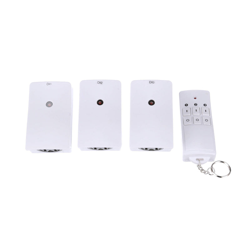 Woods 13569 13569WD Indoor Wireless Remote Kit up to 66 ft. Range, Ideal for Holiday Decorations, Works Through Walls Windows and Doors, Controls up to 3 Devices, 3-Outlet Pack, White/Orange Remote 3-Outlet Pack
