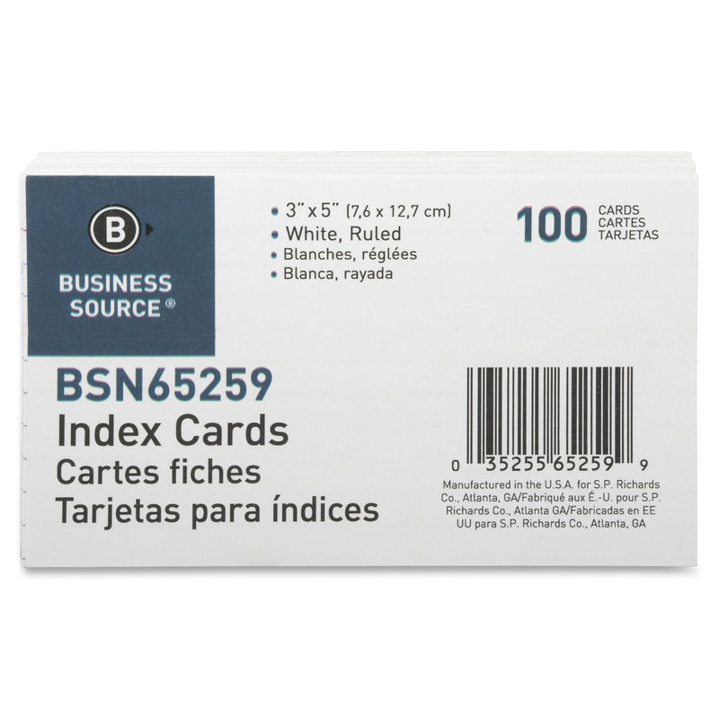 Business Source Paper Pads Index Card, 3"x5" (65259) 3"x5" Ruled