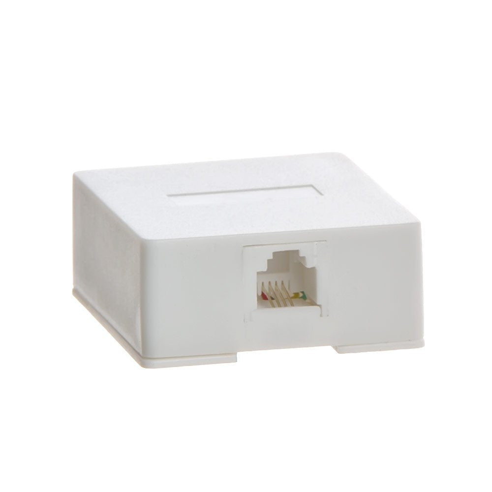 Cmple - Phone Surface Mount Box 6P4C-1port-WHITE Single