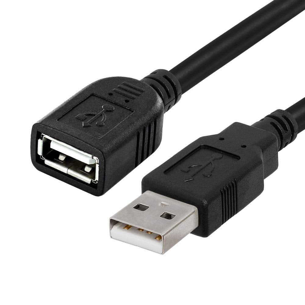 Cmple - High Speed USB to USB Extension Cable - Flexible Extender Cord - A Male to A Female Adapter Cable - USB 2.0 Extension Cable - 6 Feet Black