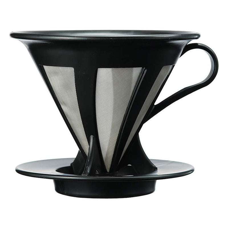Hario"Cafeor" Stainless Steel Mesh Coffee Dripper, Size 02, Black