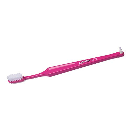 Paro S27L Soft 3-Row Toothbrush with Interspace Brush F - #739 - 1 Pack 1 Count Pink