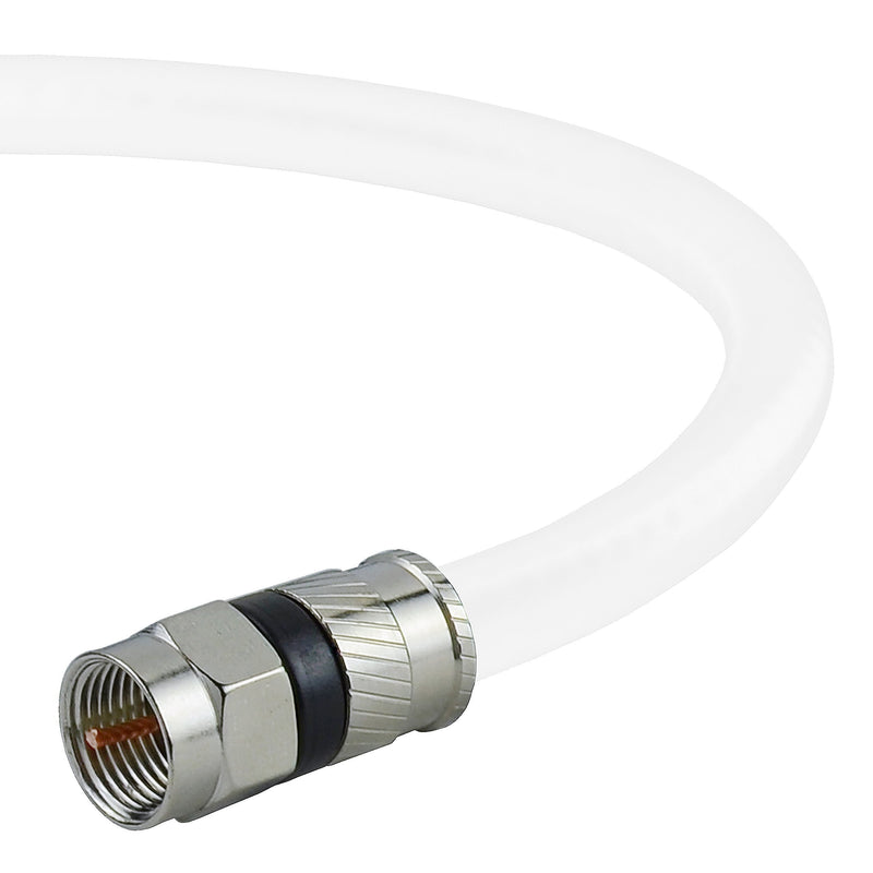 Mediabridge Coaxial Cable (8 Feet) with F-Male Connectors - Ultra Series - Tri-Shielded UL CL2 in-Wall Rated RG6 Digital Audio/Video - Includes Removable EZ Grip Caps (Part# CJ08-6WF-N1)
