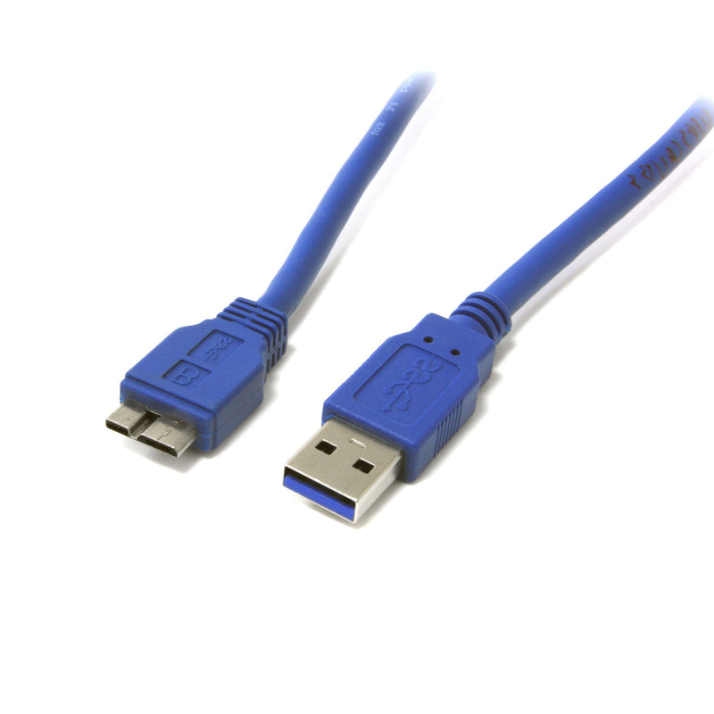 StarTech.com 3 ft. (0.9 m) USB 3.0 to Micro B Cable - SuperSpeed USB 3.0 5Gbps - Shielded USB A to USB Micro B - Blue - USB 3.0 Cable (USB3SAUB3) 3 Feet