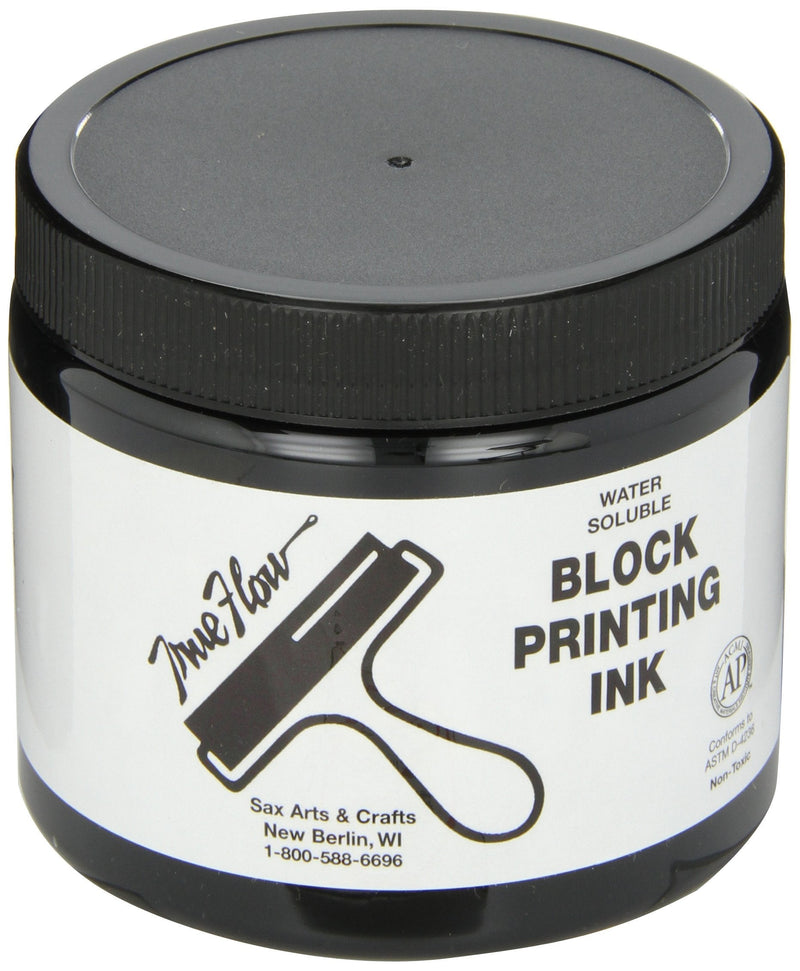 Sax 1299777 True Flow Water Soluble Block Printing Ink - 16 Ounces - Black