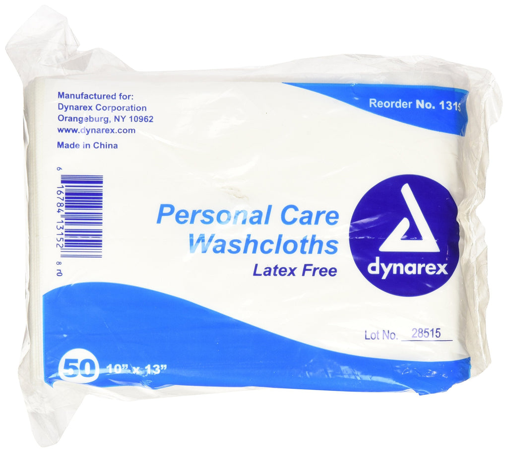 Dynarex Dry Disposable Washcloth, 50 Count