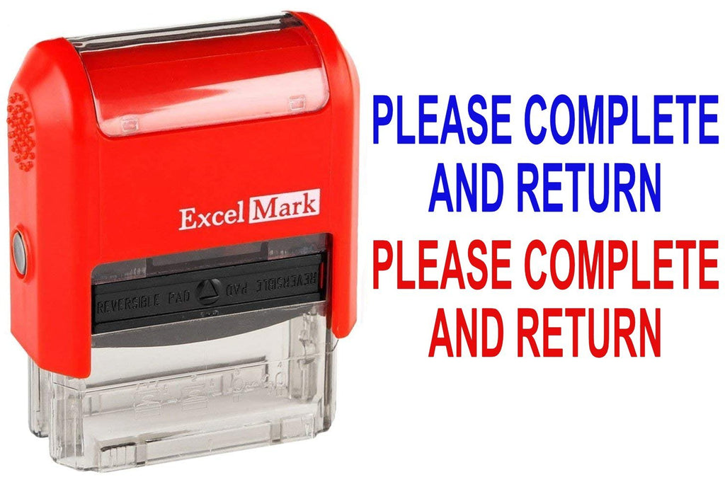 ExcelMark Self-Inking Rubber Teacher Grading Stamp - Please Complete and Return