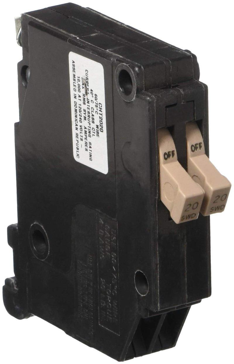 EATON GIDDS-606124 3/4", 120 Vac, 20 Amps 606124 Ch Series Single-Pole Twin Breaker