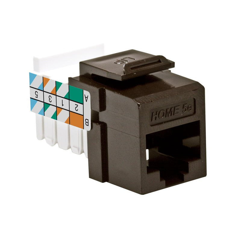 Leviton 5EHOM-RB5 Home 5e Snap-In Connector, T568A/B Wiring, Brown