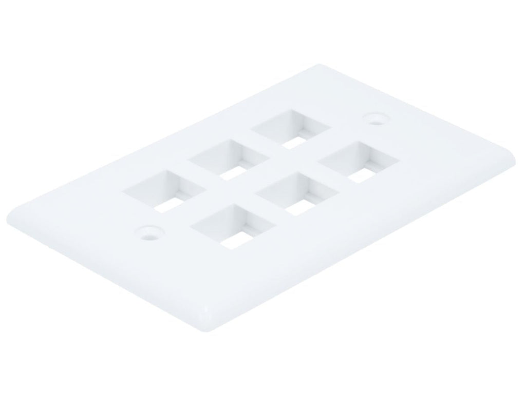 Monoprice 106733 Wall Plate for Keystone 6 Hole, White