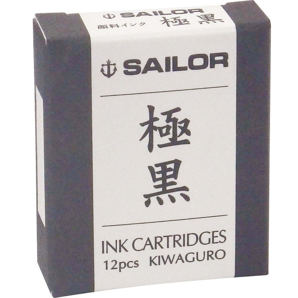 Sailor Refills Kiwa-Guro Super Black 12-Pack Fountain Pen Cartridge - 13-0602-120 1 set