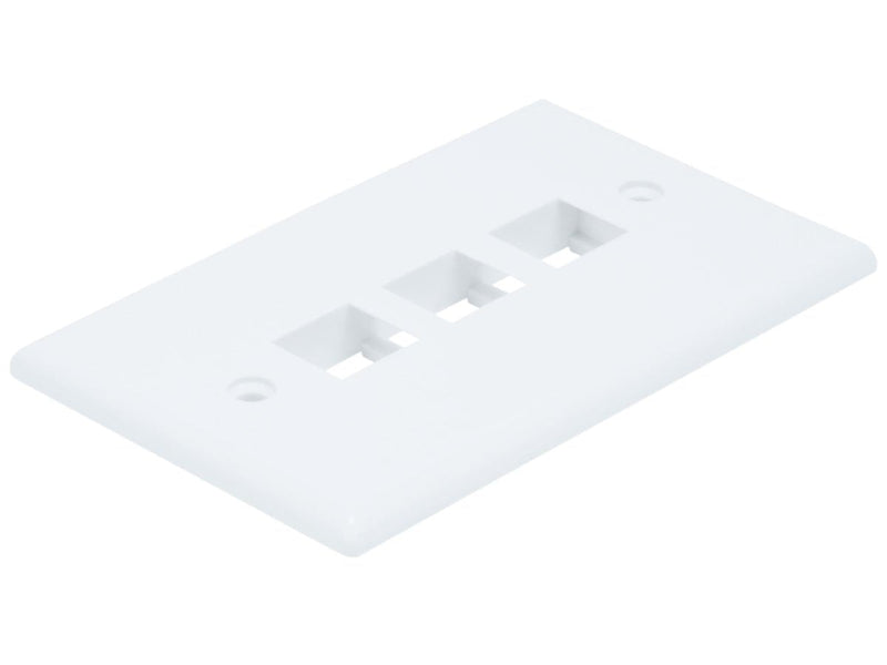 3-Hole 1-Gang Keystone Wall Plate - White