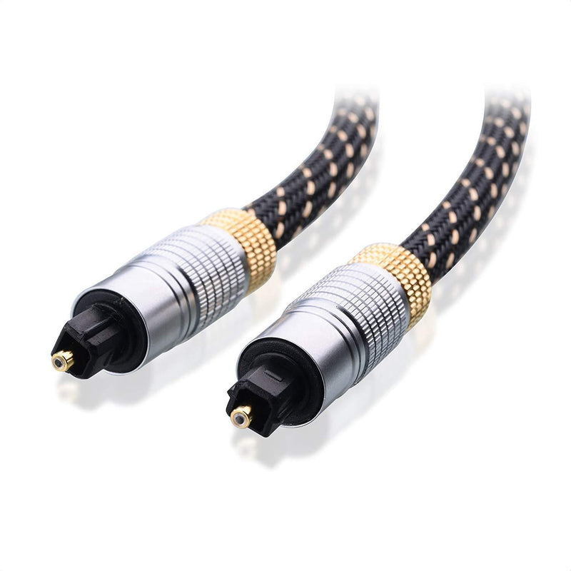 Cable Matters Toslink Cable (Toslink Optical Cable, Digital Optical Audio Cable) 15 Feet with Metal Connectors and Braided Jacket 15 ft