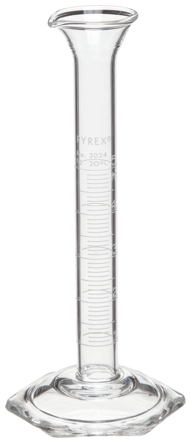 Corning Pyrex 3024-25 Glass 25mL "To Deliver" Graduated Single Metric Scale Cylinder