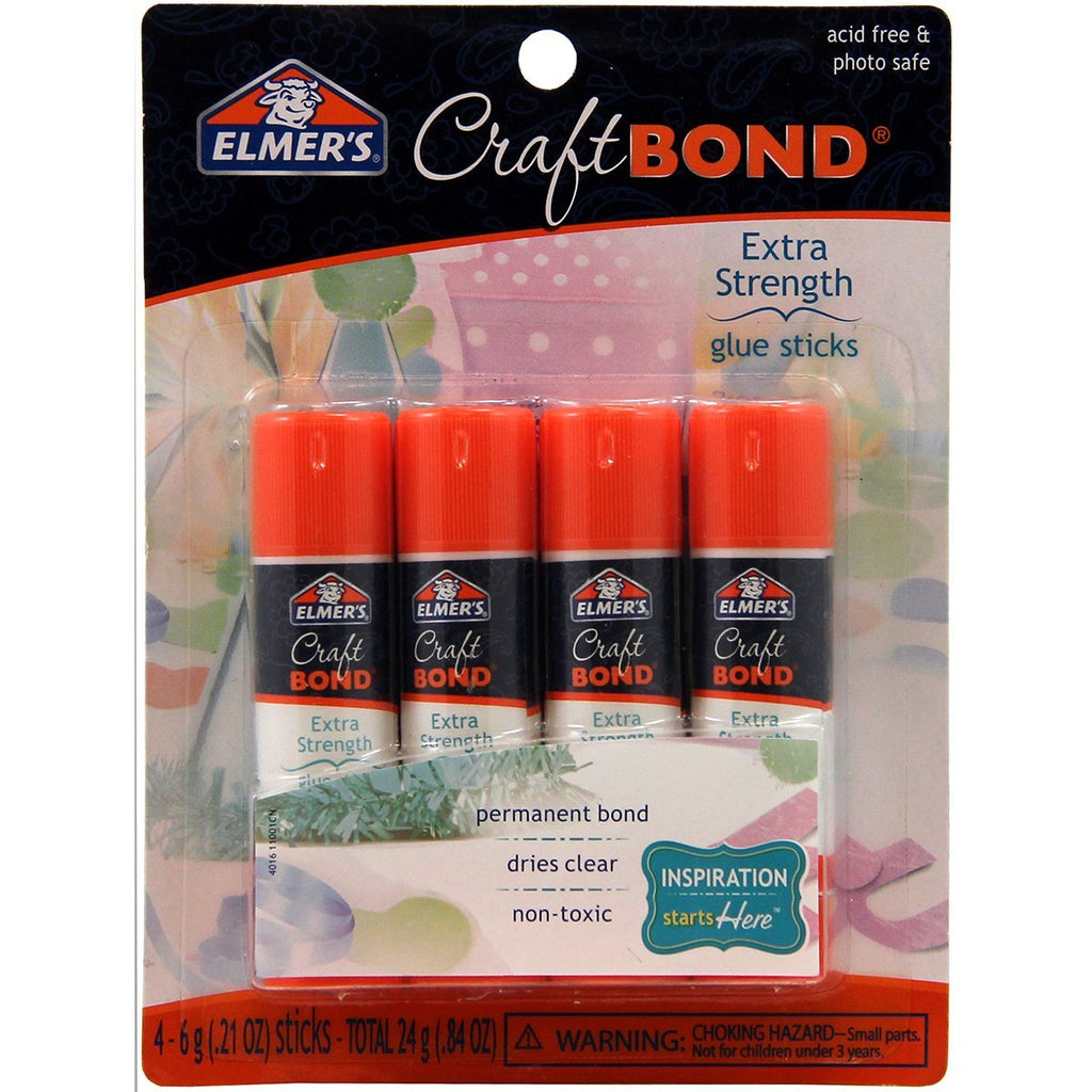 Elmer's CraftBond Extra Strength Glue Sticks, 0.21 Ounces, 4 Count 4-Pack 0.21 oz