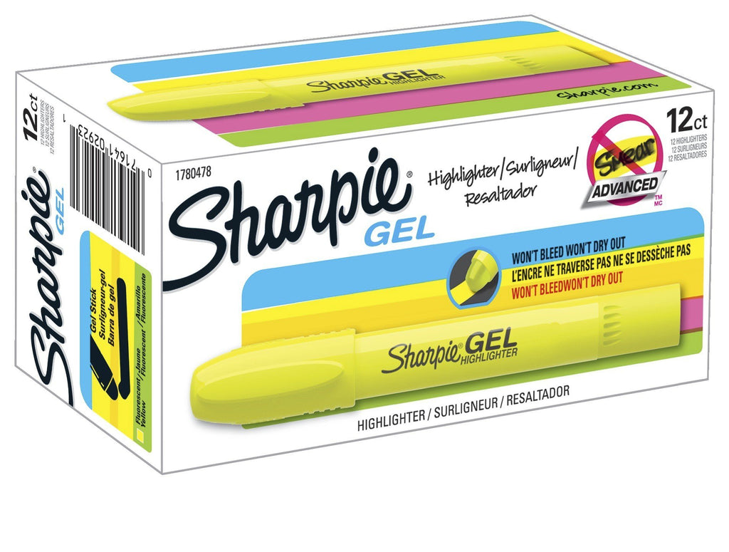 Sharpie 1780478 Accent Gel Highlighter, Fluorescent Yellow, 12-Pack 12-Count