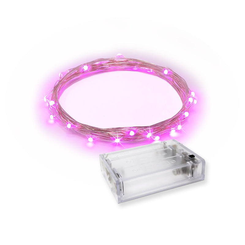 RTGS Products 30 LEDs Lights Indoor and Outdoor 9.5 FEET String Lights, Fairy Lights Battery Powered for Patio, Bedroom, Holiday Decor, etc (Pink) Pink