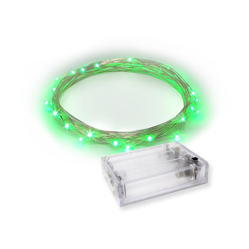 RTGS Products 30 LEDs Lights Indoor and Outdoor 9.5 FEET String Lights, Fairy Lights Battery Powered for Patio, Bedroom, Holiday Decor, etc (Green) Green
