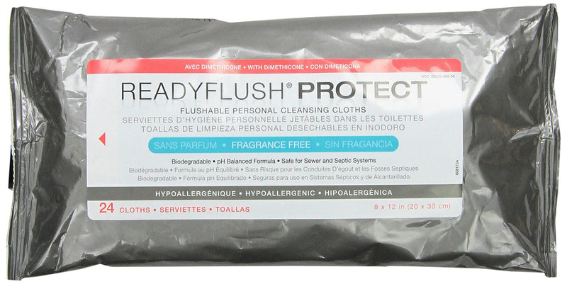Medline Readyflush Biodegradable Flushable Wipes, 24 Count