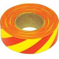 Flagging Tape, 1-3/16 Inches Wide x 300 Foot Roll (Yellow and Red Stripes) Yellow/Red Stripes