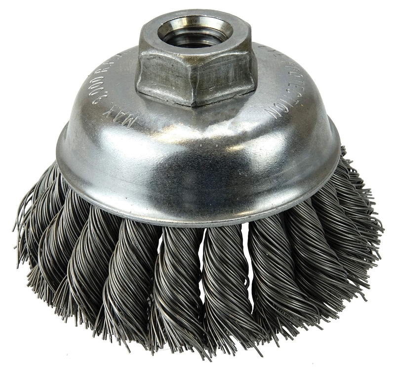 Knot Wire End Wire Brush, 3-1/2" 3-1/2" Dia .020" Wire Size x 1-1/4" Trim Length