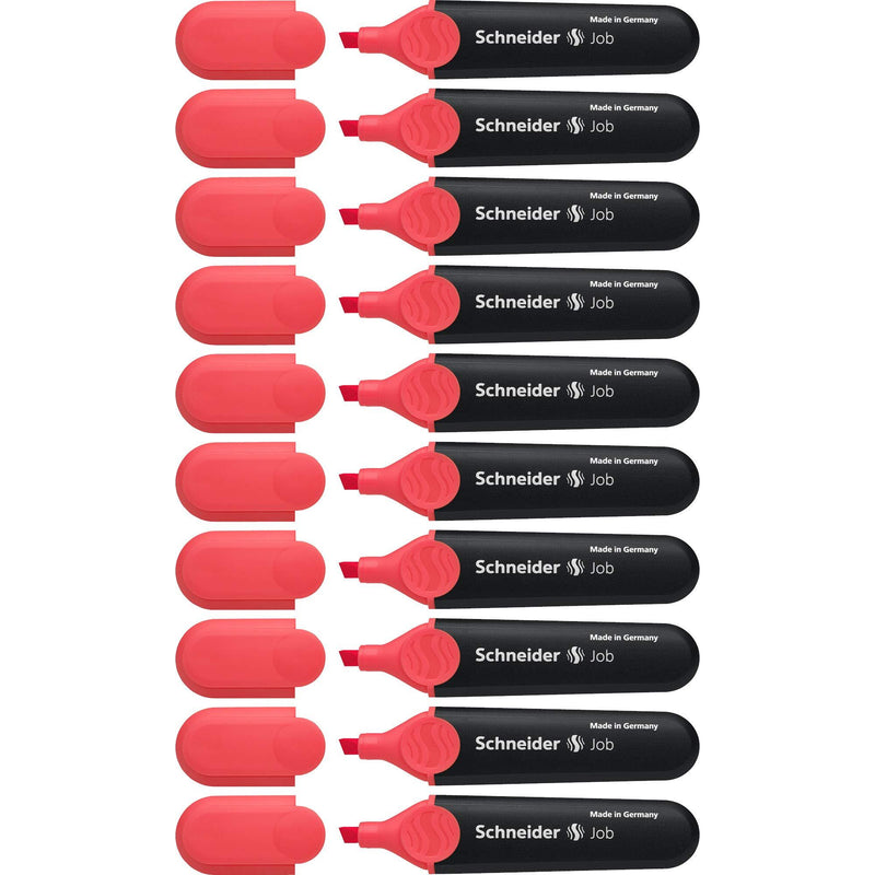 Schneider JOB Chisel Tip Highlighter Coral, Box of 10 (1502)