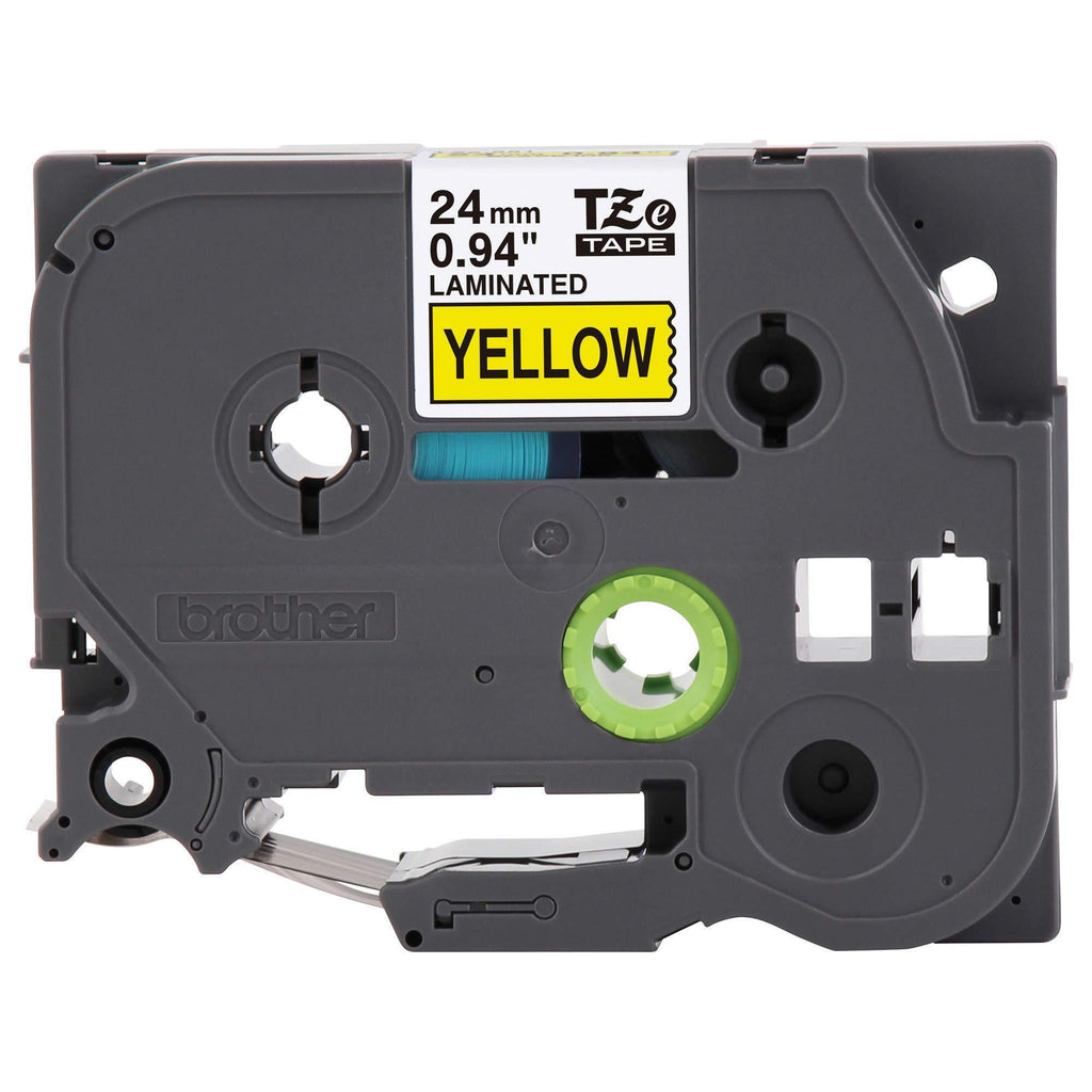 Brother Genuine P-Touch TZE-651 Tape, 1" (24 mm) Standard Laminated P-Touch Tape, Black on Yellow, For Indoor or Outdoor Use, Water-Resistant, 26.2 ft (8 m), Single-Pack, TZE651, 24mm