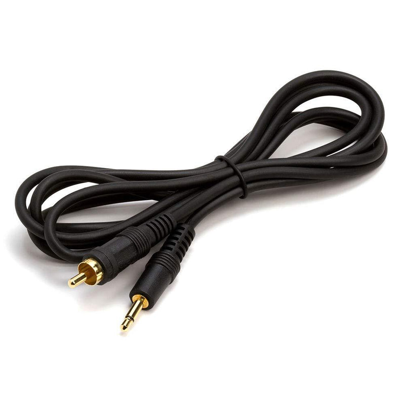 Cmple - 6ft Black Audio Cable 3.5mm 1/8 inch Mono Male to RCA Mono Male Connectors (Gold Plated) - 6 Feet