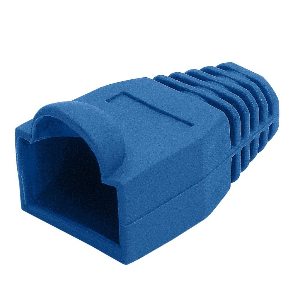 Cmple RJ-45 Strain Relief Boots for CAT5/5E/6 Ethernet LAN Cable Connector Cover Color Blue (Pack of 50) 50 Pieces