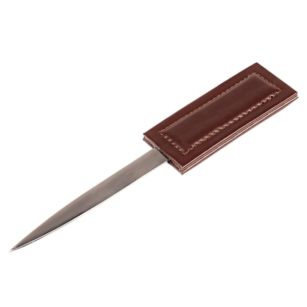 Dacasso Dark Brown Bonded Leather Letter Opener