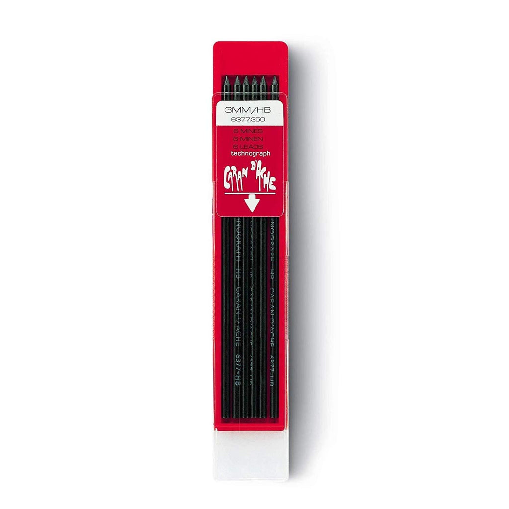 Caran D'ache Technograph 3mm 3B Graphite Leads for fix Pencil Swiss Made (6377.353)