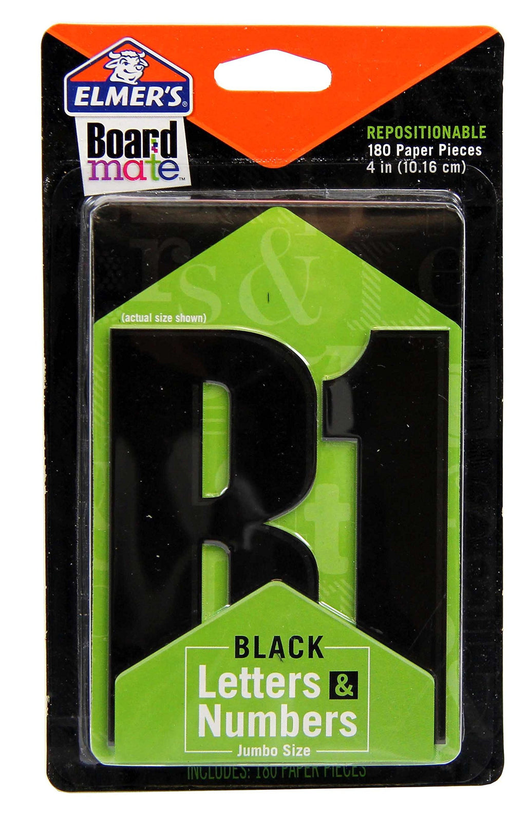 Elmer's Project Popperz Repositionable Jumbo Paper Letters and Numbers, 180 Glue and Stick Pieces, 4 Inch, Black (E3067) 4 Inches Standard Packaging