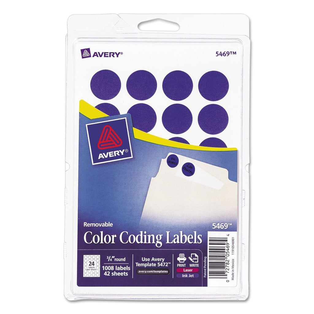 Avery 05469 Removable Labels, 3/4-Inch Round, 1008/PK, Dark Blue