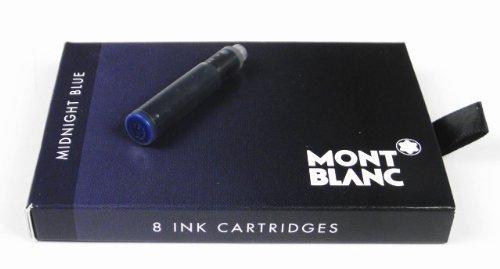 Montblanc Ink Cartridges Midnight Blue 105195 – Short International Standard Fountain Pen Refills in Blue-Black – 8 Pen Cartridges 1 Cartridge