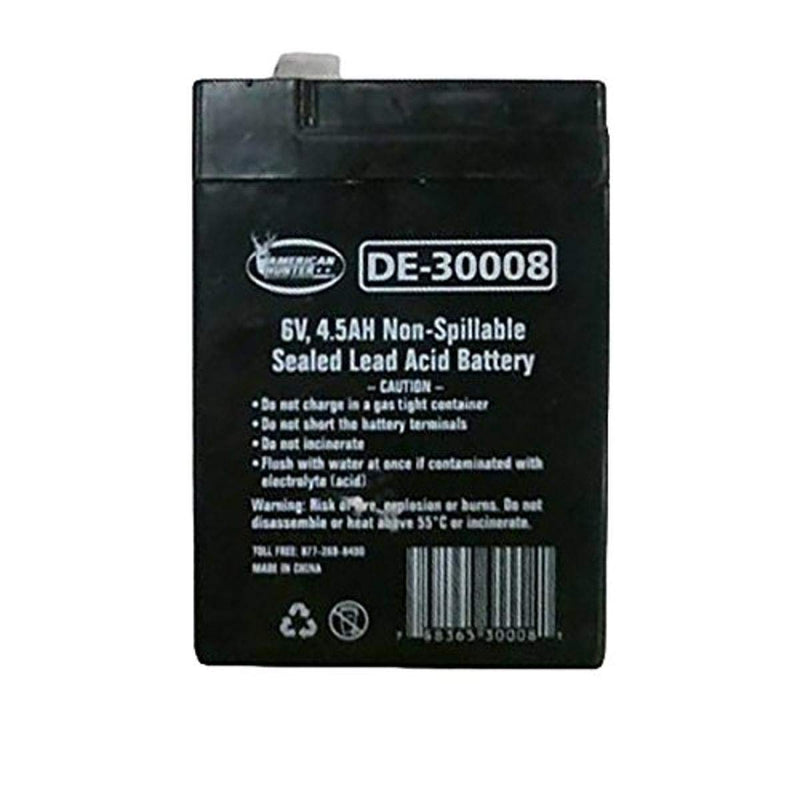 AMERICAN HUNTER Rechargeable Battery 30008 6 Volt Lead Acid 4.5 mAh Black