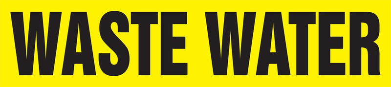 Accuform RPK729STC Snap Tite"Waste Water" Pipe Marker for 2-1/4" to 3" OD Pipe, 14" H x 2" L x 12" W, Black on Yellow