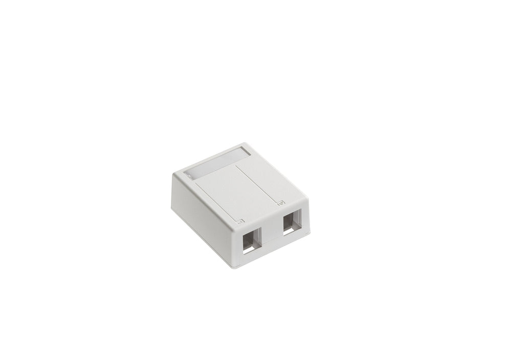 Leviton 4S089-2WP 2-Port QuickPort Surface Mount Box, for Shielded Connectors, White