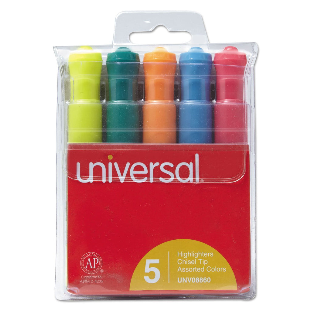 UNV08860 - Universal Desk Highlighter, Assorted