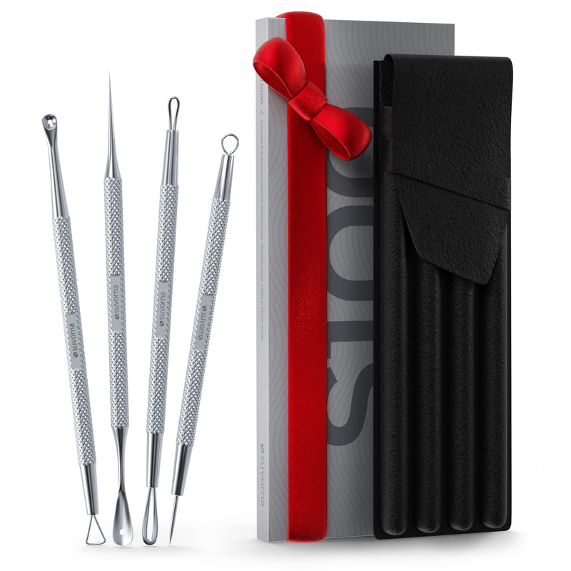 Suvorna Skinpal S100 Pimple Popper tool Kit. Lancet for Facial Milia Remover. Blackhead, Whitehead Extractors, Zit, Blemish & Comedone Removal. Dermatologist Grade Steel. Approved by Estheticians.