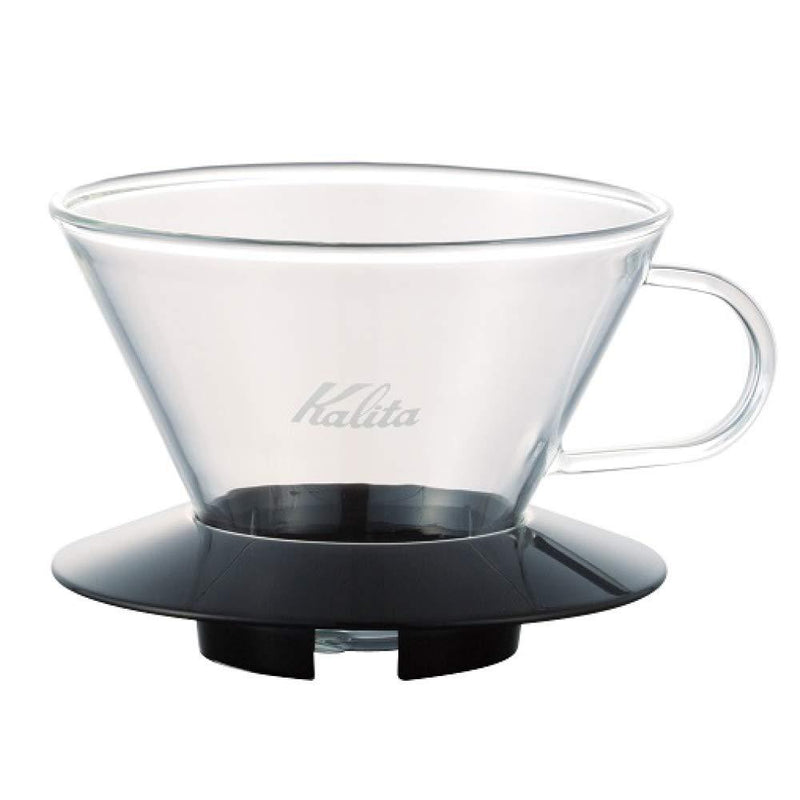 Kalita Wave Pour Over Coffee Dripper, Size 185, Makes 16-26oz, Single Cup Maker, Heat-Resistant Glass, Patented & Portable