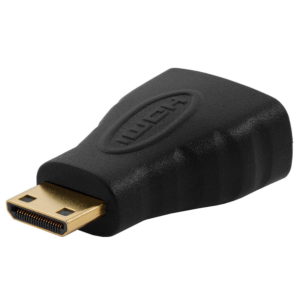 Cmple - Mini HDMI Male to HDMI Female Adapter Compatible for TV, Monitors, Projector, Xbox, PS4, HDTV, Laptop - Mini HDMI to HDMI Connector, Black Single Mini HDMI Male-HDMI Female