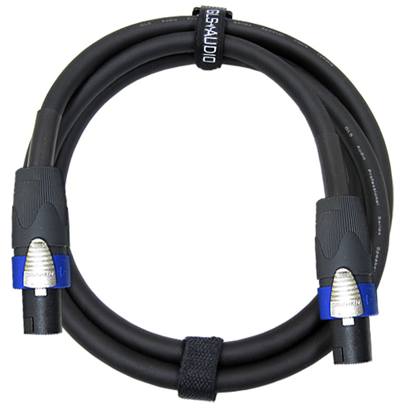 GLS Audio 6 feet Speaker Cable 12AWG Patch Cords - 6 ft Speakon to Speakon Professional Cables Black Neutrik NL4FX (NL4FC) 12 Gauge Wire - Pro 6' Speak-on Cord 12G - Single 6 ft. 2 Conductor