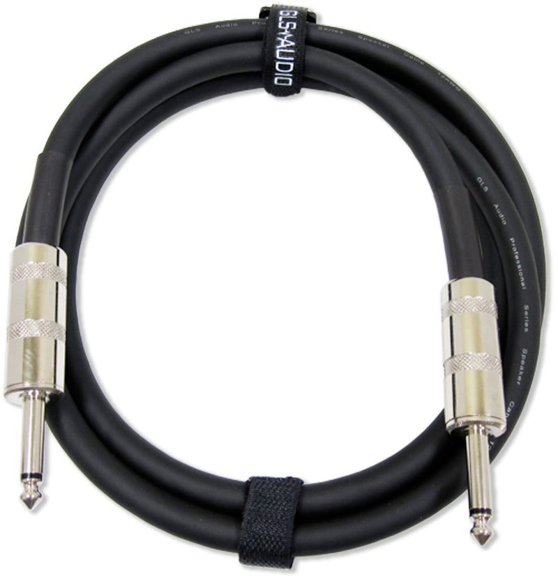 GLS Audio Speaker Cable 1/4" to 1/4" - 12 AWG Professional Bass/Guitar Speaker Cable for Amp - Black, 6 Ft. 6 Ft.